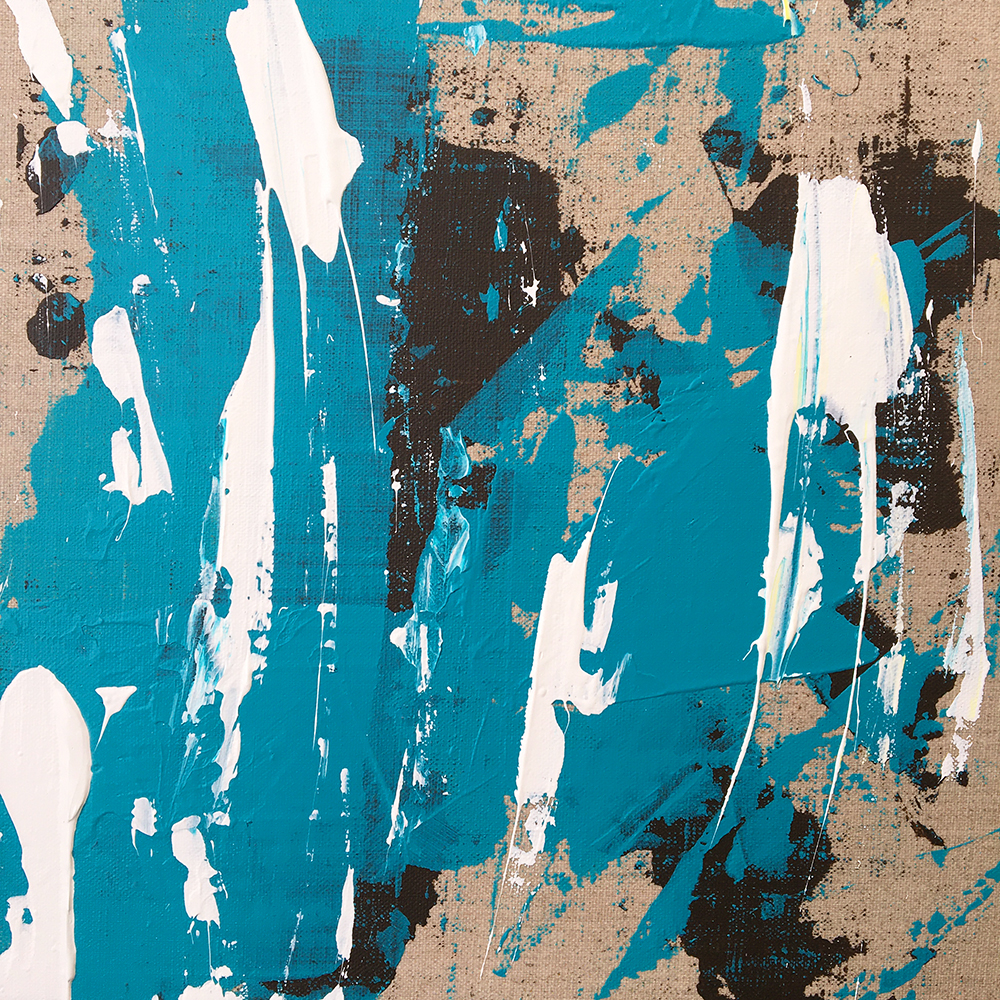 "Bear scratches turquoise" - Acrylic painting of Bruno PLANADE - 2020