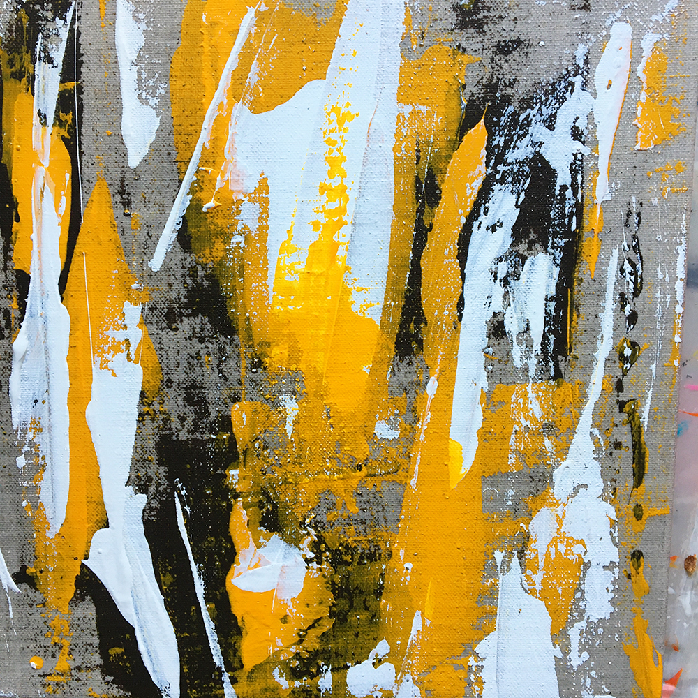 "Bear scratches yellow" - Acrylic painting of Bruno PLANADE - 2020