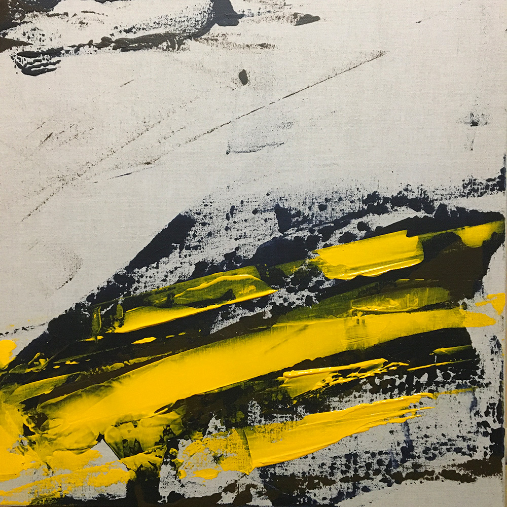 Eraflures jaunes / Scuffs yellow. Peinture actylique sur toile lin. Bruno Planade 2021. #crossmypicture